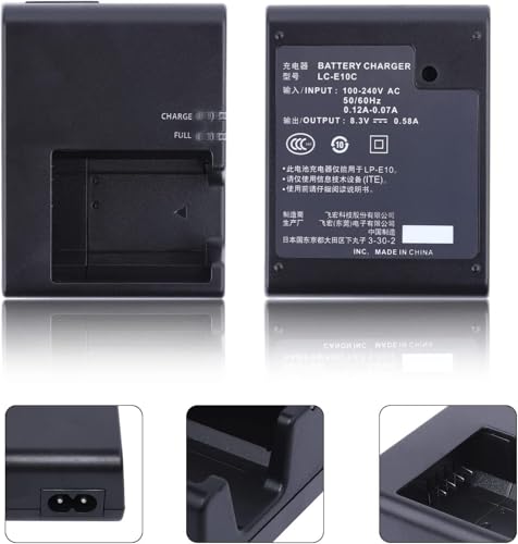 Image of LP-E10 Battery Charger - for Canon EOS 1100D 1200D 1300D, Rebel T3 T5 T6, Kiss X50 X70 X80 SLR Camera