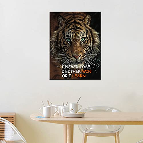 Motivational Tiger Poster Wall Art Animal Canvas Positive Inspirational Painting Entrepreneur Quotes Poster Print Artwork Modern Home Decor For Living Room Bedroom Ready To Hang [18''W X 24''H] #TOP1
