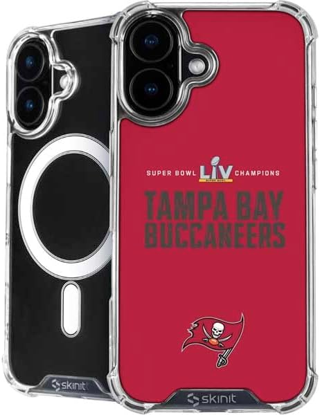 Skinit Phone Case Compatible with MagSafe iPhone 16 - Officially Licensed NFL Super Bowl LV Champions Tampa Bay Buccaneers Design