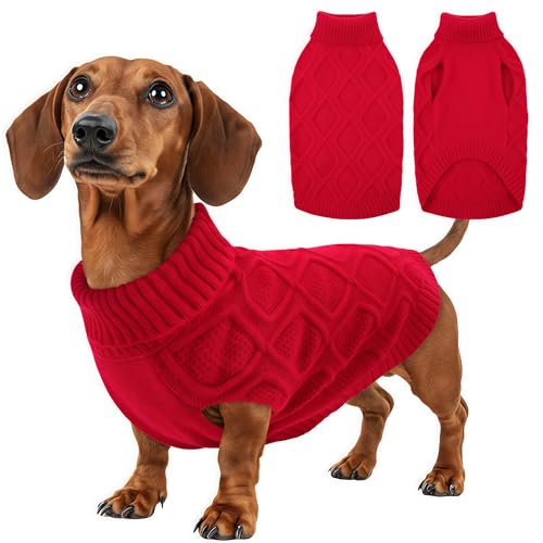 KONVINIT Jersey para Perros Medianos Dog Sweater Suéter de Punto sin Mangas Fácil de Poner Ideal para Invierno