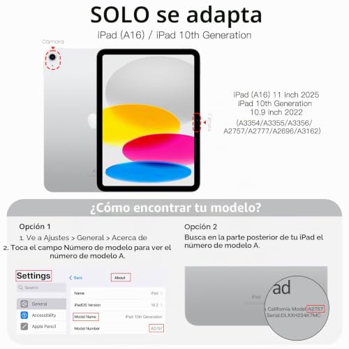 Funda para iPad 11 y 10 Gen de Piel PU con Soporte Multiángulo JETech 2