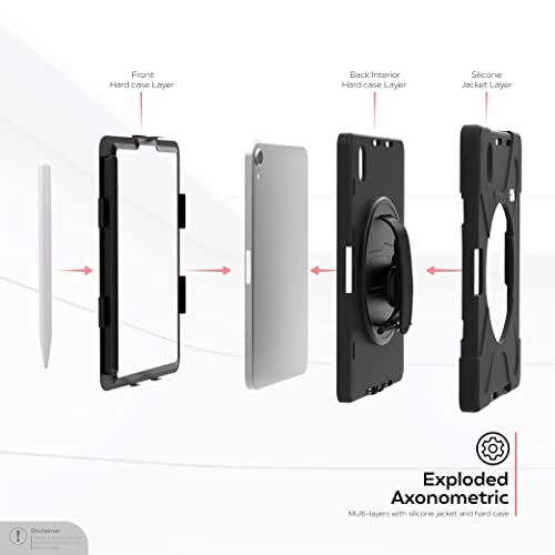 Coque de protection rigide pour iPad Mini 6 CTA Digital avec anneau - 7
