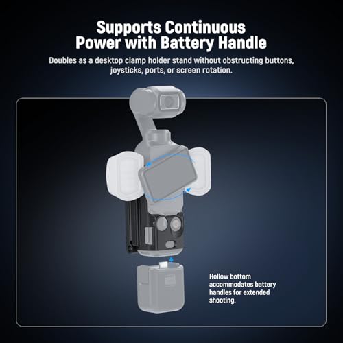 Image of NEEWER Basics Magnetic Mount Compatible with DJI Osmo Pocket 3 Xtra Muse | Gimbal Action Camera Stand, Accessories Expansion Adapter, Plastic Bracket for Battery Grip NEEWER M21 Fill Light, AC024