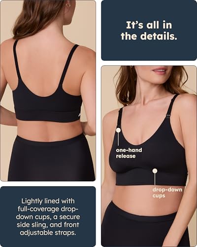 Bliss Nursing Bralette - Ultra-Soft Maternity Bra - Black4