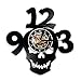 N/ Devil Demon Skull Head zegar ścienny z horrorem, czaszka dekoracyjna, duże cyfry, winylowy zegar ścienny