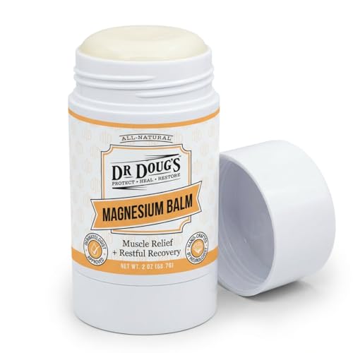 Dr. Dougs Magnesium Balm for Muscle & Nerve Relief 2.5 oz Twist-Up Stick | Organic Peppermint & Lavender Scent | Topical Magnesium Cream for Legs Arms & Chest | Non-Greasy Organic & All-Natural