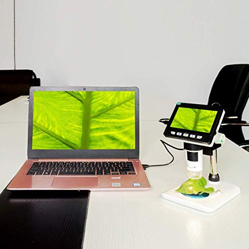 Image of SMILEDRIVE Digital HD Microscope with 4.3 inches Colour Screen | 50-1000x adjustable Magnification, USB Connection with Laptop, PC, Built-in MicroSD card slot (32GB)