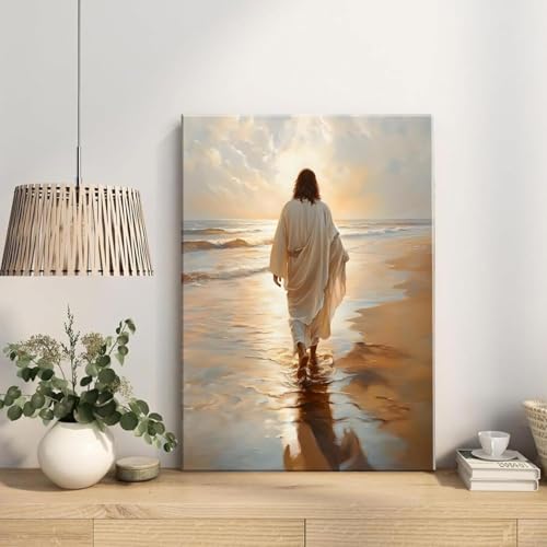 Tableau Jésus marche sur l'eau peinture sur toile de qualité supérieure - 3