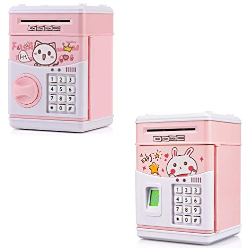 KMiKE Electronic Piggy Bank for Kids Cash Coin Cartoon ATM Money Saver Coin Bank for Kids with Password & Music Great Gift Toy for Kids Children