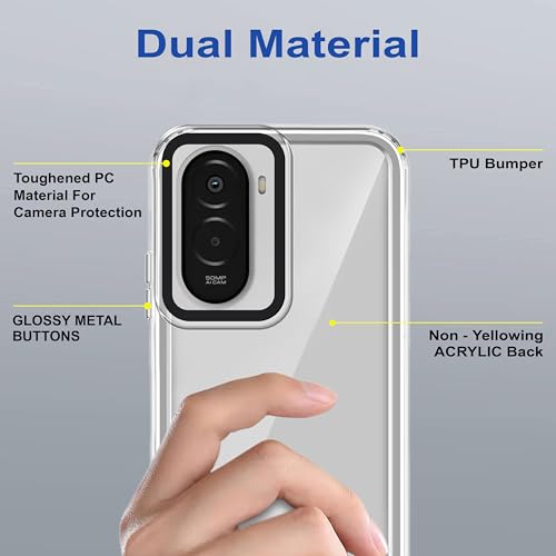 Image of Zapcase Back Case Cover for Poco M7 Plus 5G | Compatible for Poco M7 Plus 5G Back Cover | Case Cover with Camera Protection | (TPU + PC | Transparent)