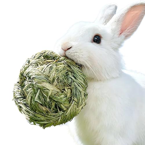 Rabbit Chew Toys,Natural Rolling Grass Ball - Hay Ball Bunnies - for Hamster Chinchilla Gerbil Small Animals Play Boredom Teeth Grinding