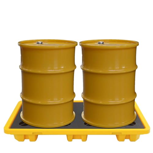 Spill Platform, 51.2" x 26.8" x 6" Spill Containment Platform with Drain Modular Platform Pallets Spill Containment Tray |Yellow