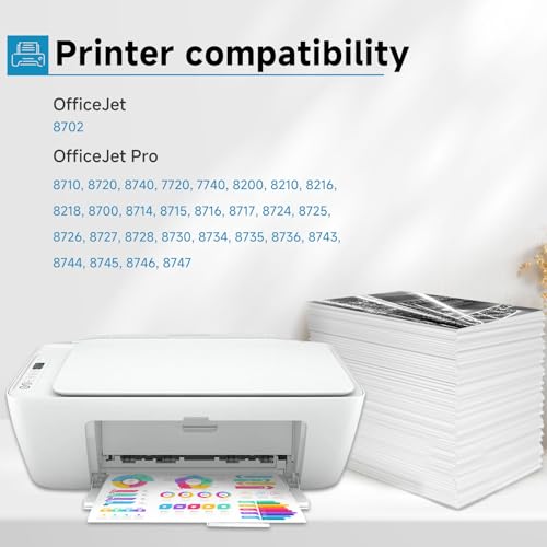 Image of 952XL Ink Cartridges Combo Pack Replacement for hp 952 XL hp952 hp952xl Black Color Ink Cartridges 8710 7740 8715 8720 8210 8710 8702 8725 8702 8740 7720 8730 Black Cyan Magenta Yellow with C75 Chips