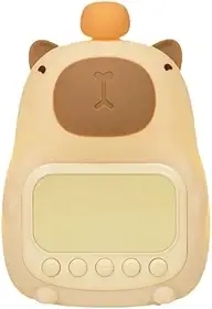Relógio Despertador Luminária Infantil Capivara – LED Digital, Luz Noturna Touch, Alarme Duplo, Recarregável USB-C, Ideal para Crianças e Decoração