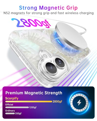Coque iPhone 17 MagSafe en nacre naturelle SCORPIFY, protection élégante - 4