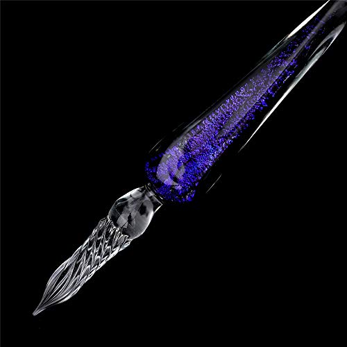 Molshine Glass Dip Pen with Ink Set,Crystal Calligraphy Dipped Pen,12 Colors of Ink,for Art Sketching,Drawing,Writing,Gifts,Signatures,Desktop Decorative Ornaments (Ocean Blue) - Thumbnail 4