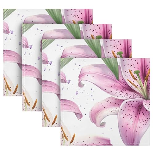 Servilletas de Tela Burbuja Pink Lilies Set 4 miniatura 2