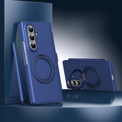 Étui magnétique Samsung Galaxy Z Fold 6 pliable bleu avec porte-stylo