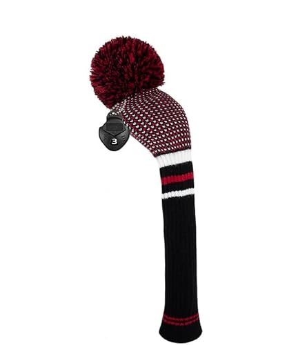 Scott Edward Knit Pom Pom Fairway Wood Golf Club Cover, Scottish Red