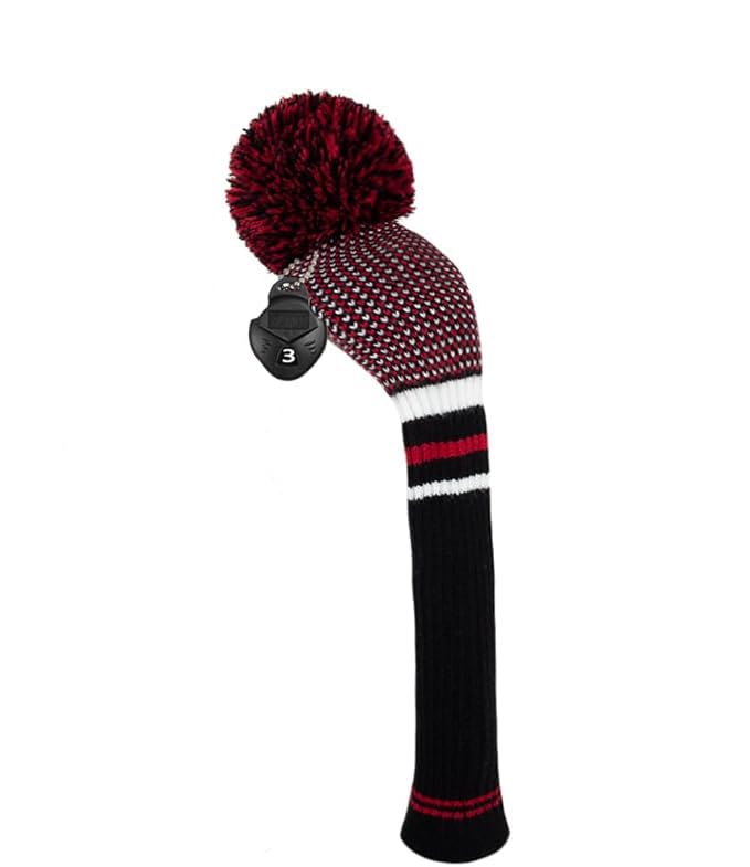 Scott Edward 1PCS Knit Pom Pom Fairway Wood Golf Club Cover, Fit 3 5 7 Wood with Rotating Number Tags,Soft,Portable(Scottish Blue) — image 1