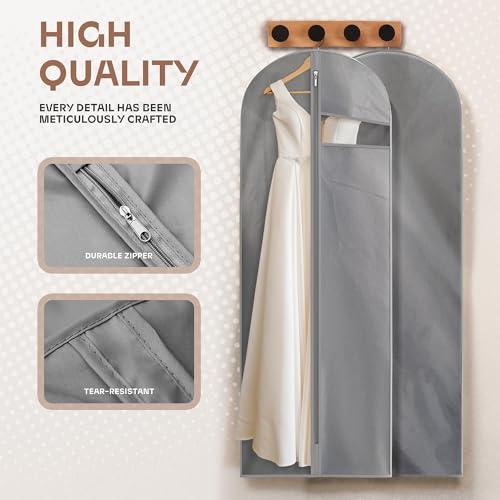 Image of Lazebox Garment Bags for Travel and Closet Storage with Zipper, 65'' Long Dress Bag for Gowns Long