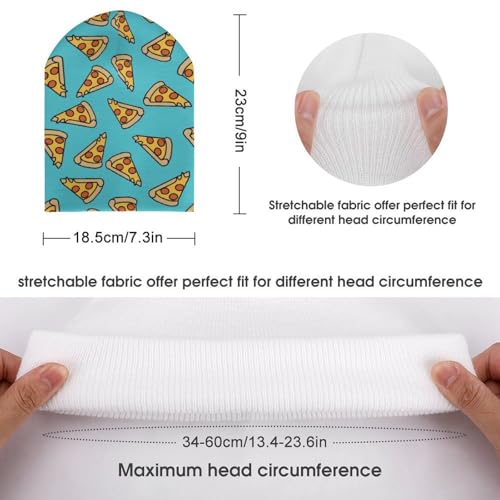 Funny Pizza Pattern Kids Beanie Hat for for Girls Boys Children Cap Winter Knitted Chemo Cancer Headwear Accessories Gifts Decoration Black2