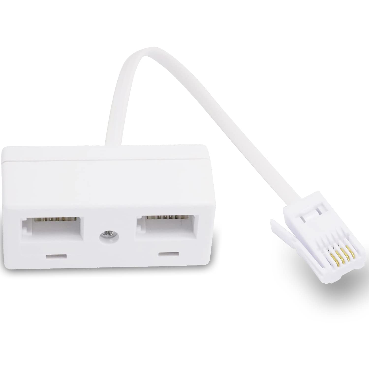 LRMYS One BT Plug to Two BT Sockets Splitter, UK Telephone RJ11 Male