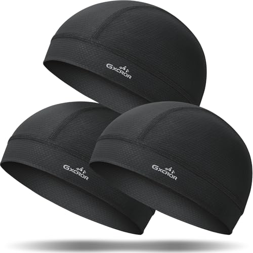 Image of GXCROR 3 Pack Cooling Skull Cap with Sweat-Wicking & Anti-Odor Technology Quick-Dry Helmet Liner for Cycling Motorcycle
