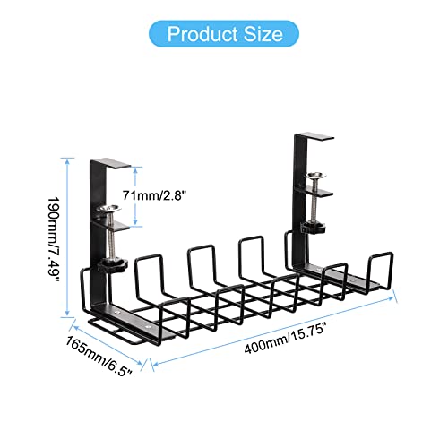 Patikil Cable Management Tray Under Desk, Wire Management Rack Wire Organizer Cable Organizers For Office Home, Black #TOP1