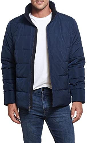 Image of Weatherproof Hooded Puffer Jacket for Men - Water Resistant Bubble Coat for Men | Puffy Alternative Down Jacket