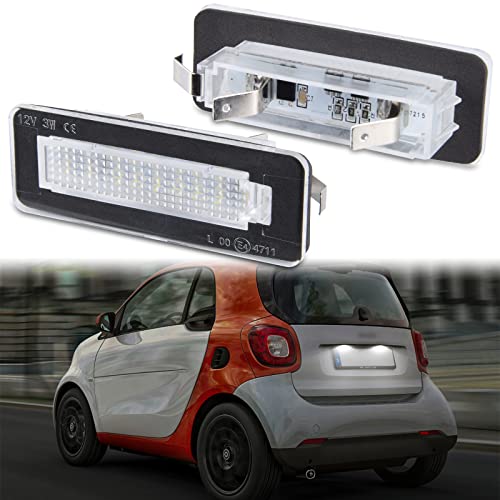 POPMOTORZ 2 x 18 SMD LED Luce Targa lampada luce targa impeccabile per Smart Fortwo Coupe Cabrio 450 451 W450 W453 BC Smart W450 luce targa auto luce