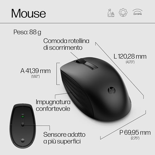 Kit Tastiera E Mouse Wireless Hp 650 - Nero - Layout Querty Italiano - 6