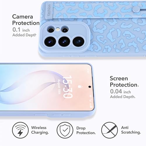 Image of Compatible with Samsung Galaxy S26 Ultra Case with Strap Wrist Blue