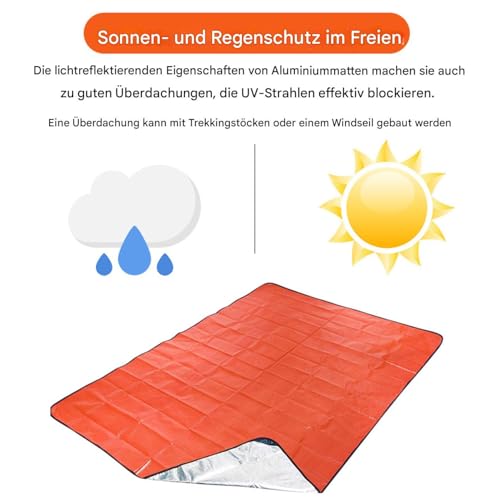 Couverture de survie réutilisable et tarp réfléchissante camping - 5
