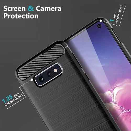 Aikcks for Samsung Galaxy S10E Phone case, Shockproof, Scratch Resistant Carbon Fiber Jacket, Soft TPU, for Galaxy S10e case (Black,)
