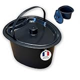 HABEYGARD - Vaso da camera con coperchio igienico, portatile e pratico per la notte, ideale per campeggio o casa, progettato con secchio in plastica resistente, WC, facile da pulire e da usare