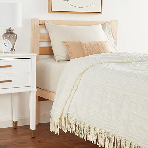 Image of Beatrice Home Fashions Medallion Twin Cotton Chenille Bedspread, Ivory