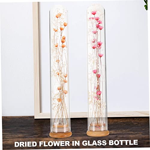 Garneck 2pcs Flor eterna jarrón decorativo de vidrio miniatura 4