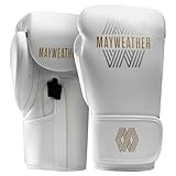 Mayweather Core Boxing Gloves for Men, Women – Lightweight, Durable Training Gloves for Boxing, Sparring, and Heavy Bag Work - White/Gold, Large/X-Large