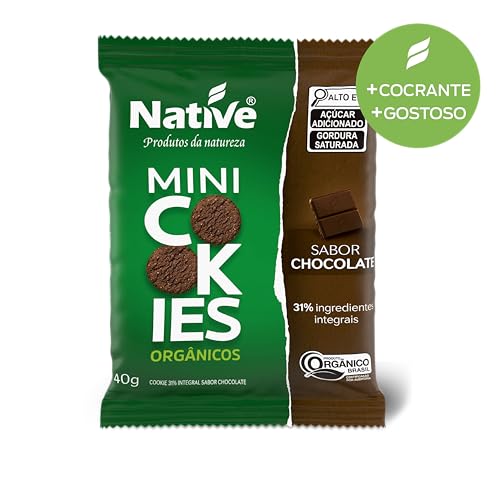 Native Mini Cookie Sabor Chocolate Orgânico Display Com 8 Unidades De 40G
