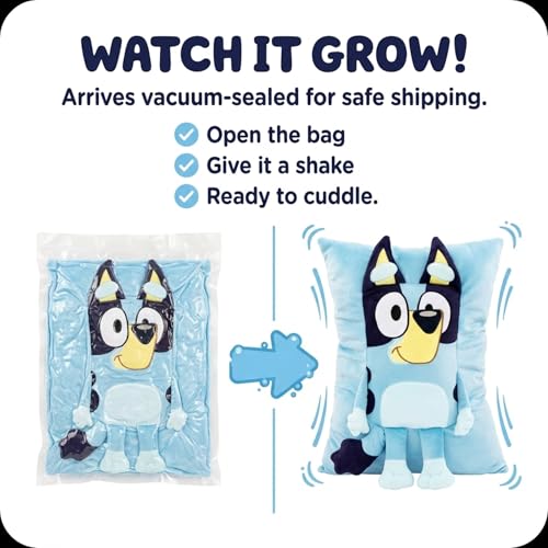 Image of Jay Franco Bluey Snuggle Pillow - Super Soft Plush Decorative Throw Pillow - Measures 15 Inches (Official Bluey Product)