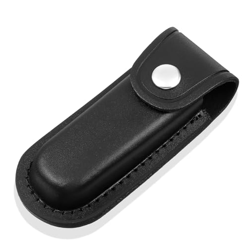 Messertasche Leder für Gürtel 12.2cm Messerscheide Leder mit Druckknopf und Gürtelschlaufe Klappmesser Gürteltasche Etui Tragbare Tasche Messer Etui für Outdoor-Klettern Camping Radfahren und Wandern