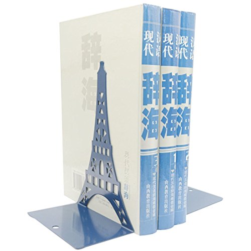 Winterworm Stylish Modern Paris Eiffel Tower Metal Decorative Bookend Book End Book Organizer For Library School Office Home Desk Study Gift(Blue) #TOP5