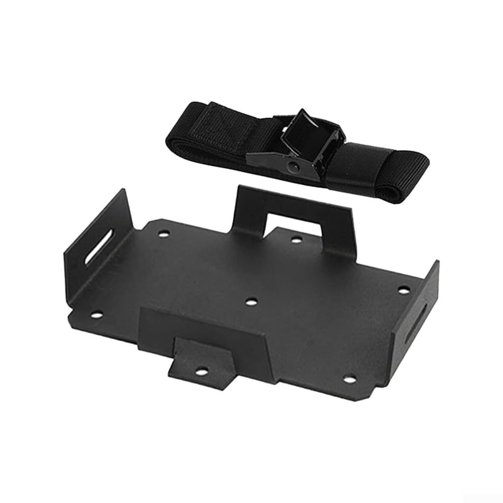 Aluminium-Batterieablage mit verstellbarem Gurt für 12 V/6 V 7–15 Ah Batterien, kompatibel mit Booten, ATVs, Motorrädern und Generatoren, Schwarz