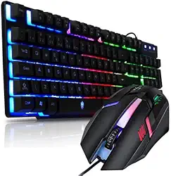 Mageon Kit Teclado Semi Mecânico + Mouse Gamer Led 7 Cores Cor do mouse Preto Cor do teclado Preto