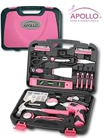 Apollo Tools 135 Piece Household Pink Hand Tools Set with Pivoting Dual-Angle 3.6 V Lithium-Ion Cordless Screwdriver - DT0773N1 — image 2