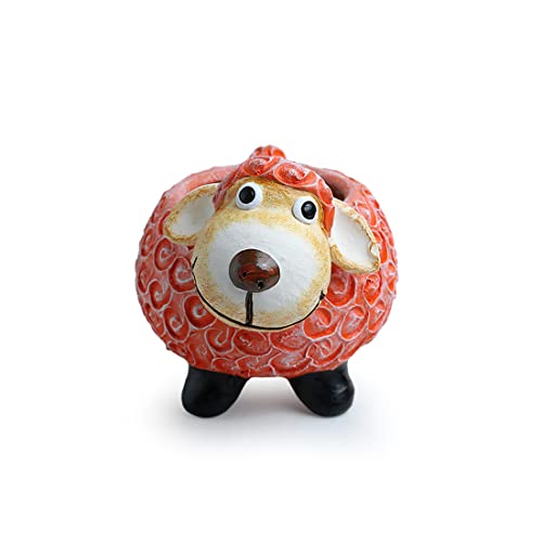 Image of ExclusiveLane 'Cheerful Sheep' Handmade & Handpainted Terracotta Planters for Living Room & Garden Decoration Items Outdoor (8 Inches)