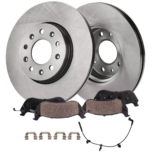 Image of Detroit Axle - 4pc Rear Brake Kit for 2020 2021 2022 2023 2024 Cadillac CT4, Disc Brake Rotors Ceramic Brakes Pads with Hardware Replacement : 12.40 inch inch Rotor