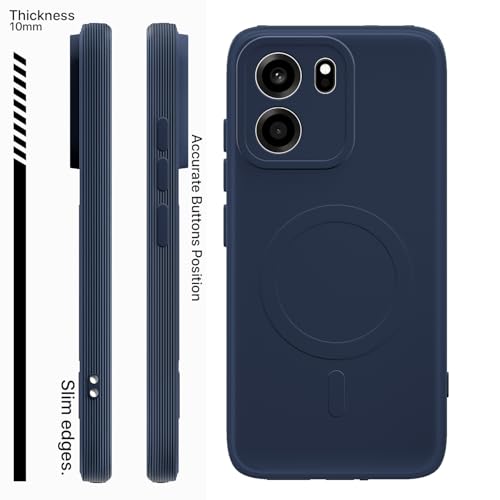 Image of Pikkme Back Cover for OnePlus Nord CE 6 5G Soft Matte Silicone Mag-Safe Design (Mag-Safe Not Support) Camera Protection | Slim Fit Bumper Cover (Blue)