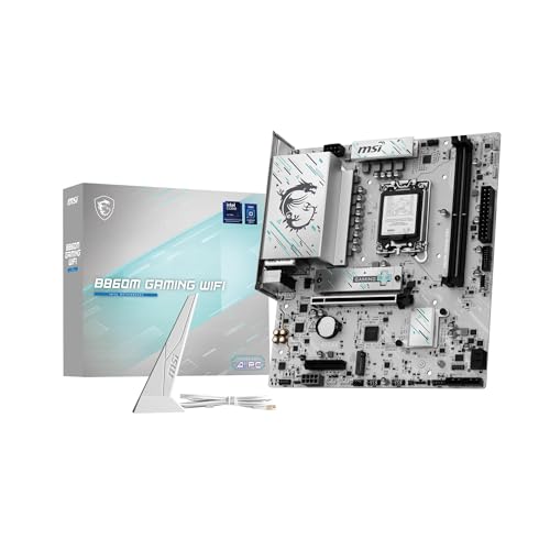 Image of MSI B860M Gaming WiFi Motherboard, mATX - Supports Intel Core Ultra Processors (Series 2), LGA 1851 - DDR5 Memory Boost 9066+ MT /s (OC), PCIe 5.0 x16, M.2 Gen5, Realtek 5G LAN, Wi-Fi 7